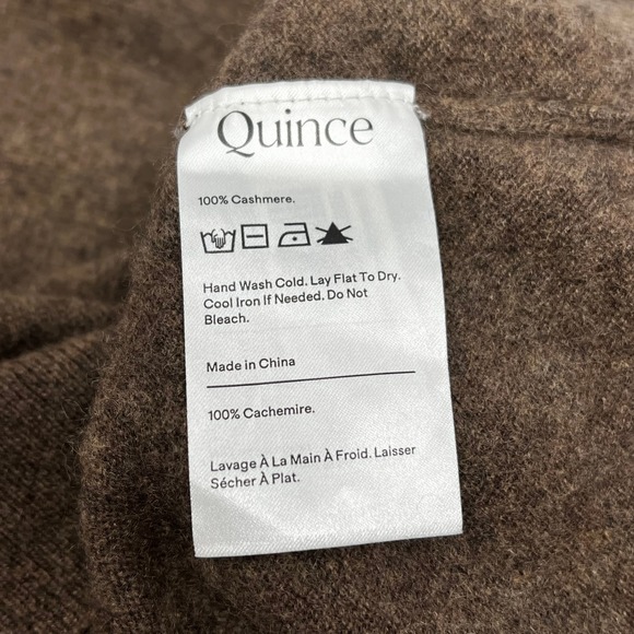 Quince Mongolian Cashmere Quarter Zip Sweater Brown Size XL - Picture 6 of 8